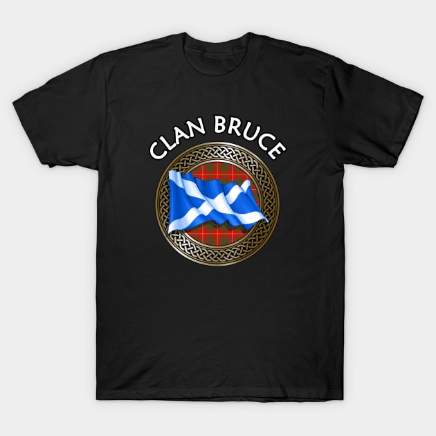 Clan Bruce Crest & Tartan Knot T-Shirt by Taylor'd Designs